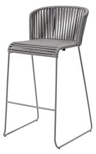 Cane-line Barová stolička Moments, Cane-line, 54x58x101 cm, rám kov, výplet lanko Soft Rope grey