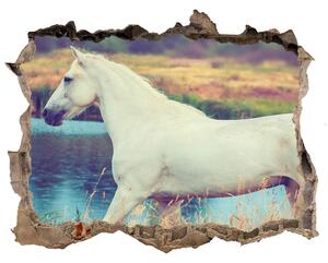 Díra 3D fototapeta nálepka White horse lake nd-k-87150545