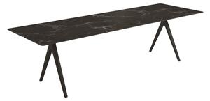 Gloster Jedálenský stôl Split, Gloster, obdĺžnikový 280x92x73 cm, rám hliník farba meteor, doska keramika dekor Nero