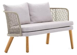 Varaschin Sedačka 2-sed Emma, Varaschin, 157x73x81 cm, nohy iroko, výplet lanko, sedák a 2 opierkové vankúše vonkajšia látka kat. D, farby podľa vzorkovníka