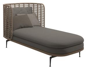 Gloster Denná posteľ s vysokou opierkou Mistral, Gloster, 204x98x102 cm, rám teak a lakovaný hliník farba Meteor, výplet umelý ratan farba Koala, vrátane sedáka a opierkových vankúšov, vonkajšia látka kat. B