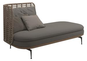 Gloster Relaxačný posteľový diel ľavostranný s vysokou opierkou Mistral, Gloster, 204x94x102 cm, rám teak a lakovaný hliník farba Meteor, výplet farba Koala, vrátane sedáka a oporných vankúšov, kat. B