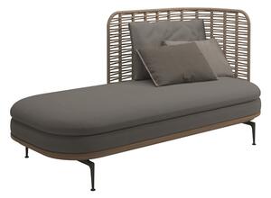 Gloster Relaxačný posteľový diel pravostranný s vysokou opierkou Mistral, Gloster, 204x94x102 cm, rám teak a lakovaný hliník farba Meteor, výplet farba Koala, vrátane sedáka a oporných vankúšov, kat. B