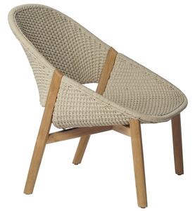 Tribu Nízke teakové kreslo Elio, Tribu, rám teak, výplet lankový linen, bez sedáka