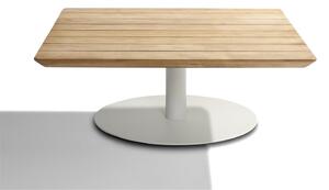 Tribu Konferenčný stolík T-Table, Tribu, štvorcový 90x90x35 cm, rám lakovaná nerez farba white, doska teak