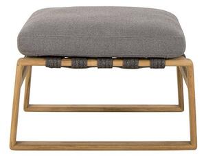 Cane-line Podnožka Endless Soft, Cane-line, 63x56x41 cm, rám teak, lanový výplet farba dark grey, sedák vonkajšia látka AirTouch grey