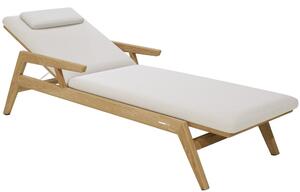 Manutti Celoteakové polohovacie ležadlo s podrúčkami a kolieskami Sunrise, Manutti, 210x74x51 cm, rám brushed teak