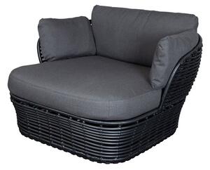 Cane-line Nízké kreslo Basket, Cane-line, 110x100x70 cm, umelý ratan farba graphite, sedáky vonkajšia látka AirTouch grey