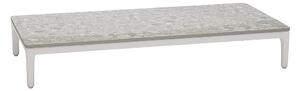 Manutti Konferenčný stolík Zendo Sense, Manutti, obdĺžnikový 96x46x15 cm, rám hliník biely white, doska brushed teak