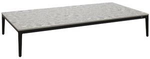 Manutti Konferenčný stolík Zendo Sense, Manutti, obdĺžnikový 150x80x25 cm, rám hliník biely white, doska brushed teak