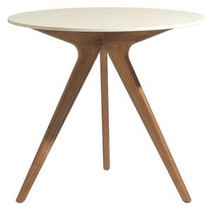 Manutti Zvýšený jedálenský stôl Torsa, Manutti, okrúhly priemer 80x91 cm, rám teak, doska keramika 12 mm, dekor fossil