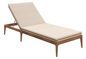Gloster Teakové polohovateľné ležadlo Lima, Gloster, 200x80x86 cm, rám teak, výplet umelý ratan farba wheat, celopoťah vonkajšia látka kat. B farba podľa vzorkovníka