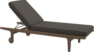 Gloster Teakové polohovacie ležadlo s kolieskami Bay, Gloster, 205x78x109 cm, rám teak, celopotah vonkajšia látka kat. B farba podľa vzorkovníka