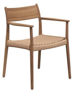 Gloster Teakové jedálenské kreslo Lima, Gloster, rám teak, výplet umelý ratan farba wheat, bez sedáka