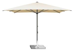 Suncomfort Profesionálny slnečník Gastrofit, Suncomfort, štvorcový 400x400 cm (4x4 m), poťah polyester farba svetlá krémová
