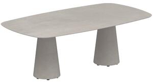 Royal Botania Betónový jedálenský stôl Conix, Royal Botania, oválny 220x120x75 cm, podnož betón cement grey, doska keramika biela