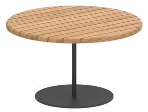 Royal Botania Odkladací stolík Butler, Royal Botania, okrúhly 60x35 cm, rám nerez antracit, doska teak