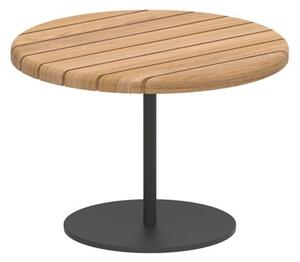 Royal Botania Odkladací stolík Butler, Royal Botania, okrúhly 40x28 cm, rám nerez pebble, doska teak