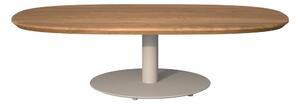 Tribu Konferenčný stolík T-Table, Tribu, oválny 136x80x35 cm, rám lakovaná nerezová farba white, doska teak