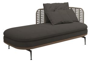 Gloster Relaxačný posteľový diel pravostranný s nižšou opierkou Mistral, Gloster, 204x94x80 cm, rám hliník farba meteor, výplet umelý ratan farba Koala, sedáky vonkajšia látka kat. B farba podľa vzorkovníka