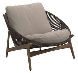 Gloster Nízka stolička Bora, Gloster, 97,5x97x73,5 cm, rám teak, výplet umelý ratan svetlý Sorrel, sedáky kat. B farba podľa vzorkovníka