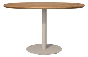 Tribu Jedálenský stôl T-Table, Tribu, oválny 136x80x76 cm, rám lakovaná nehrdzavejúca farba white, doska teak