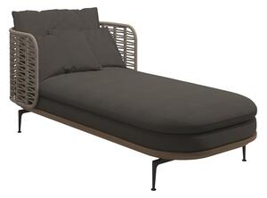 Gloster Vonkajšia posteľ s nižším operadlom Mistral, Gloster, 204x94x80 cm, rám hliník farba meteor, výplet umelý ratan farba Koala, sedáky vonkajšia látka kat. B farba podľa vzorkovníka