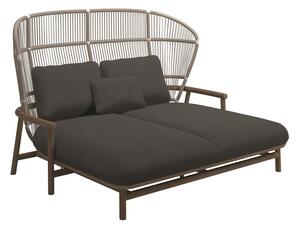 Gloster Vonkajšia posteľ s vysokým operadlom Fern, Gloster, 175x149x116 cm, rám teak/hliník farba white, výplet lanko Dune, čalúnenie vonkajšia látka kat. B, farba podľa vzorkovníka