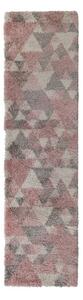 Flair Rugs koberce Kusový koberec DAKAR Nuru Pink / Cream / Grey - 60x230 cm