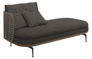 Gloster Relaxačný posteľový diel ľavostranný s nižšou opierkou Mistral, Gloster, 204x94x80 cm, rám hliník farba meteor, výplet umelý ratan farba Koala, sedáky vonkajšia látka kat. B farba podľa vzorkovníka