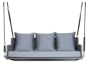 Stern Hliníková hojdačka Greta, Stern, 176,5x71x53 cm, lankový výplet sivý (platin), sedáky 100% akryl sivá (silk grey), bez rámu
