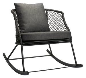 Stern Hojdacie kreslo Odea, Stern, 78x100x82 cm, rám lakovaný hliník čierny (black matt), lankový výplet pepper, rýchloschnúca výplň, sedáky 100% akryl Silk Black