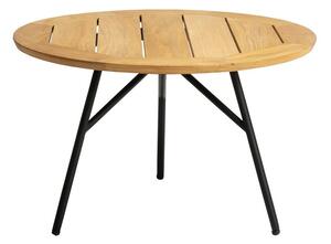 Stern Odkladací stolík Frida, Stern, okrúhly 65x42 cm, rám lakovaný hliník čierny (black matt), doska teak