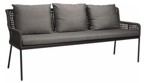 Stern Jedálenská lavica Greta, Stern, 195x66x86 cm, rám lakovaný hliník šedočierny (antracit), lankový výplet sivý (platin), 100% akryl sivá (silk grey)