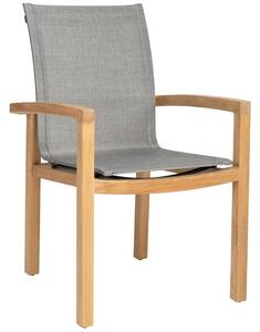 Stern Jedálenské kreslo Leah, Stern, 59x65x93 cm, rám teak, lankový výplet linen grey