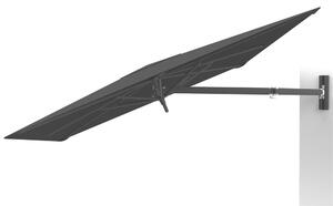 Umbrosa Nástenný slnečník Paraflex UX, Umbrosa, štvorcový 230x230 cm, rám hliník Black (RAL 9005), poťah Colorum akryl 260 g/m2 farba Black, vrátane ramena NEO na uchytenie na stenu