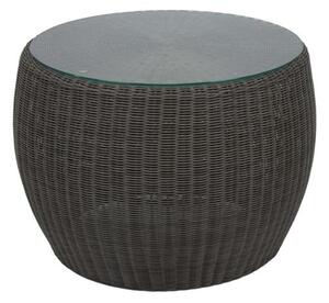 Stern Konferenčný stolík Anny, Stern, okrúhly priem. 58x42 cm, umelý ratan sivý (basalt grey), doska sklo