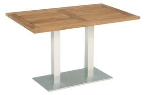 Stern Jedálenský stôl Mailand, Stern, obdĺžnikový 130x80x74 cm, rám lakovaný hliník farba podľa vzorkovníka, doska teak