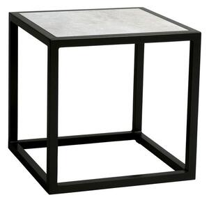 Stern Odkladací stolík John, Stern, štvorcový 45x45x45 cm, rám lakovaný hliník čierny (black matt), doska keramický kompozit Dekton lava anthracite