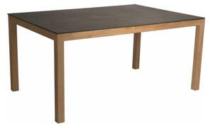 Stern Jedálenský stôl, Stern, obdĺžnikový 160x90x74 cm, rám teak, doska keramický kompozit Dekton lava antracit
