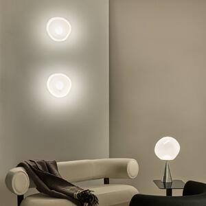 Tom Dixon LED nástenné svetlo Melt, Ø 29 cm, opálová/chrómová farba, Chrómová / strieborná, Obývacia izba / jedáleň, Plast, Dizajn, Nástenné svietidlo