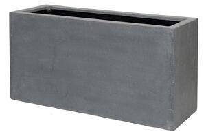 Pottery Pots Vonkajší kvetináč obdĺžnikový Jort S, Grey (farba sivá), kolekcia Natural, kompozit Fiberstone, d 80 cm x š 30 cm x v 40 cm, objem cca 92 l