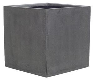 Pottery Pots Vonkajší kvetináč štvorcový Block S, Grey (farba sivá), kolekcia Natural, kompozit Fiberstone, d 30 cm x š 30 cm x v 30 cm, objem cca 26 l