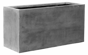 Pottery Pots Vonkajší kvetináč obdĺžnikový Jumbo Jort L, Grey (farba sivá), kolekcia Natural, kompozit Fiberstone, d 120 cm x š 45 cm x v 60 cm, objem cca 324 l