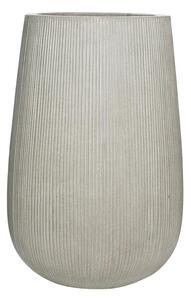 Pottery Pots Vonkajší kvetináč okrúhly Patt high M, Light Grey (farba svetlosivá, zvislé pruhy), kolekcia Ridged, materiál Ficonstone, priemer 44 cm x v 66 cm, objem cca 83 l