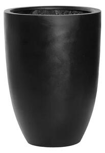Pottery Pots Vonkajší kvetináč okrúhly Ben L, Black (farba čierna), kolekcia Natural, kompozit Fiberstone, priemer 40 cm x v 55 cm, objem cca 54 l