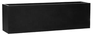 Pottery Pots Vonkajší kvetináč obdĺžnikový Jumbo Jort L Extended, Black (farba čierna), kolekcia Natural, kompozit Fiberstone, d 200 cm x š 45 cm x v 60 cm, objem cca 540 l