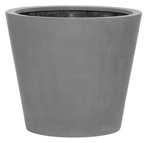 Pottery Pots Vonkajší kvetináč okrúhly Bucket M, Grey (farba sivá), kolekcia Natural, kompozit Fiberstone, priemer 58 cm x v 50 cm, objem cca 95 l