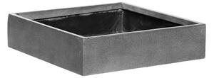 Pottery Pots Vonkajší kvetináč štvorcový Jack XS, Grey (farba sivá), kolekcia Natural, kompozit Fiberstone, d 30 cm x š 30 cm x v 9 cm, objem cca 6 l