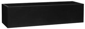 Pottery Pots Vonkajší kvetináč obdĺžnikový Jumbo Jort M Extended, Black (farba čierna), kolekcia Natural, kompozit Fiberstone, d 200 cm x š 60 cm x v 50 cm, objem cca 600 l